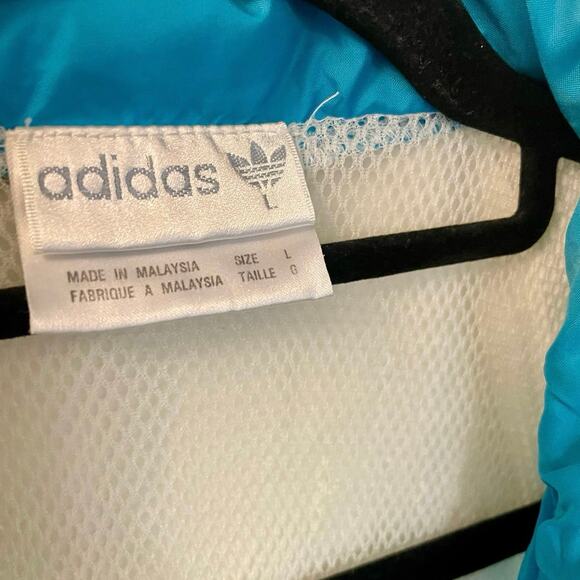 Vintage 90s Adidas Black, White, and Blue Windbreaker Adult Large - Picture 2 of 4